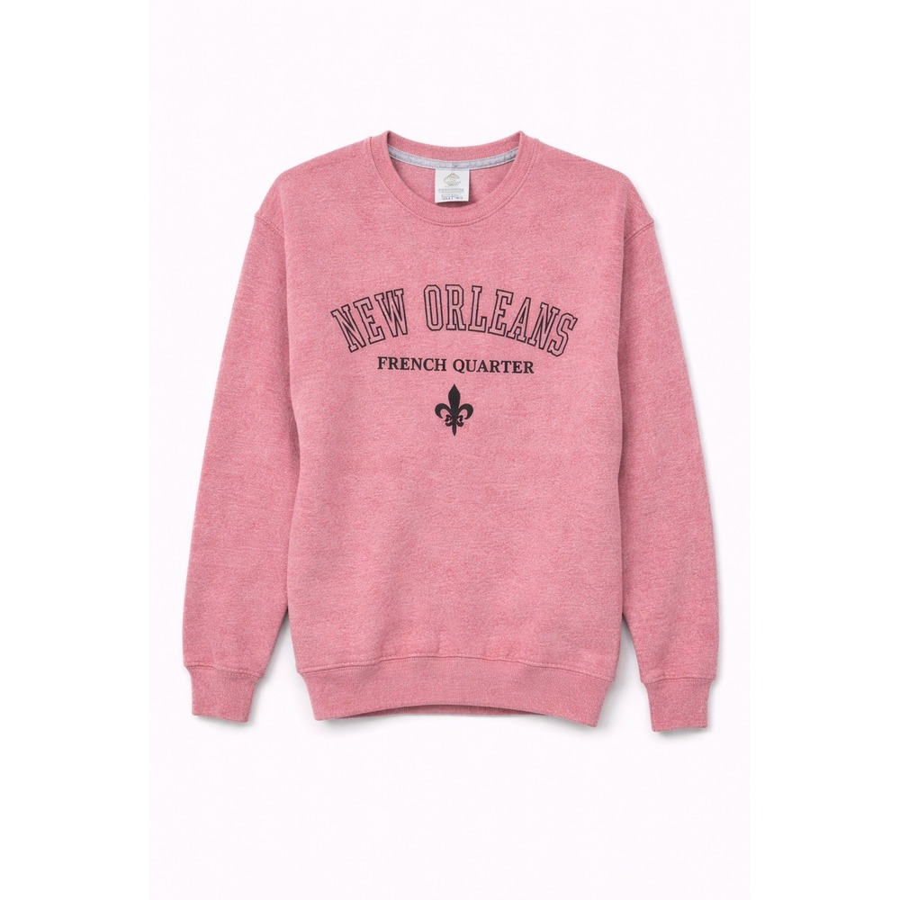 New Orleans French Quarter Travel Sweatshirt Pink‎ Southern Tourist Pullover S